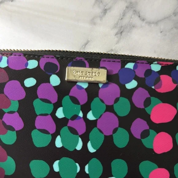 Kate Spade Black and Purple Polka Dot Wallet - Picture 3 of 5